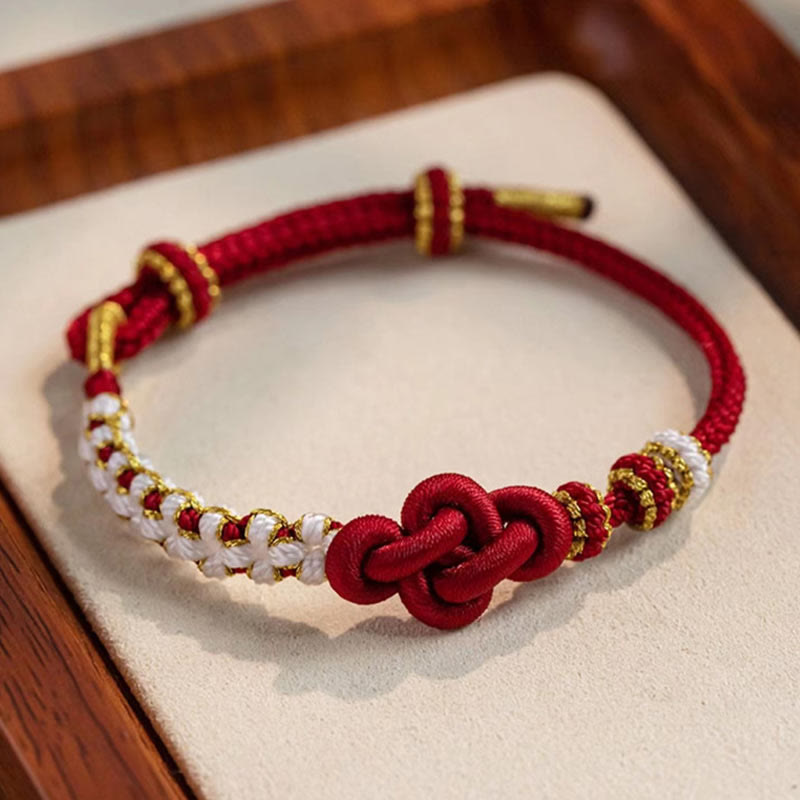KarmaRipple's Handmade True Love Weave Peach Blossom Talisman Fortune Rope Bracelet p7
