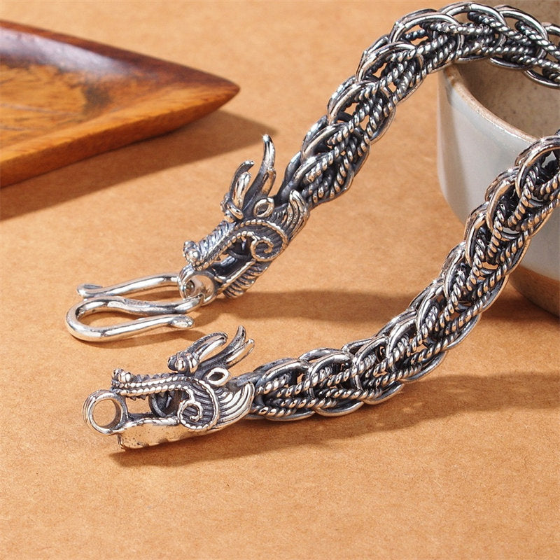 KarmaRipple's 925 Sterling Silver Dragon Success Strength Bracelet Bangle p3
