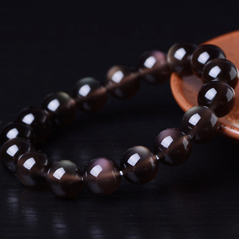 KarmaRipple's Authentic Rainbow Obsidian Positive Bracelet p2
