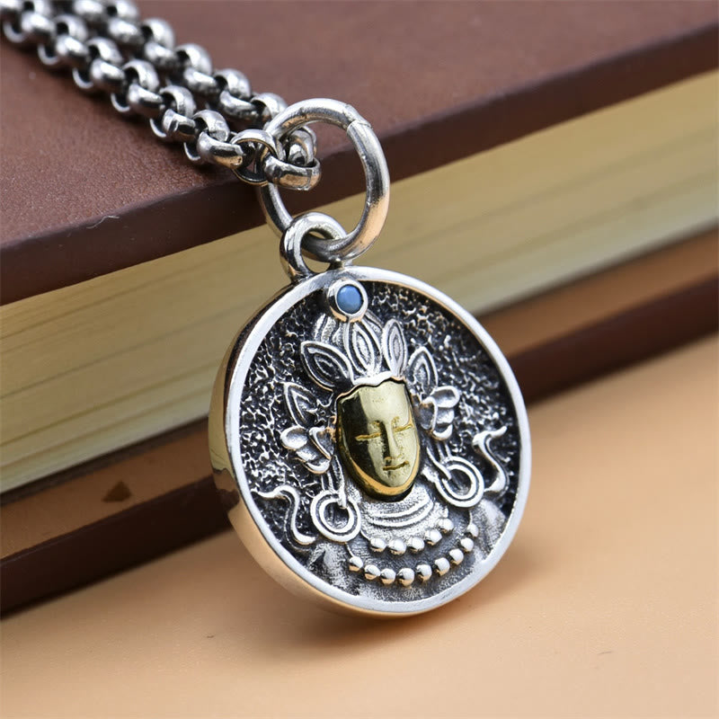 KarmaRipple's 925 Sterling Silver Green Tara Double Dorje Vajra Protection Pendant Necklace p5