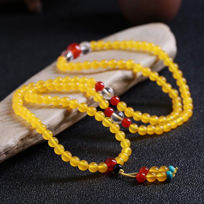 KarmaRipple's 108 Mala Beadwork Yellow Chalcedony Balance Bracelet p6