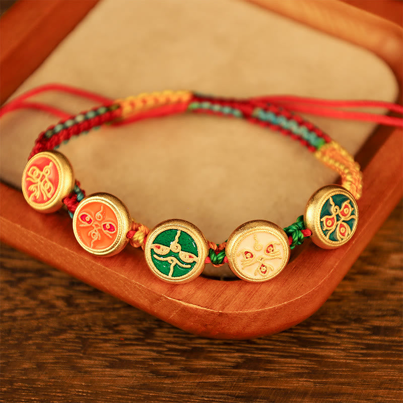KarmaRipple's Tibetan Five God Of Wealth Colorful Rope Woven Fortune Bracelet p3