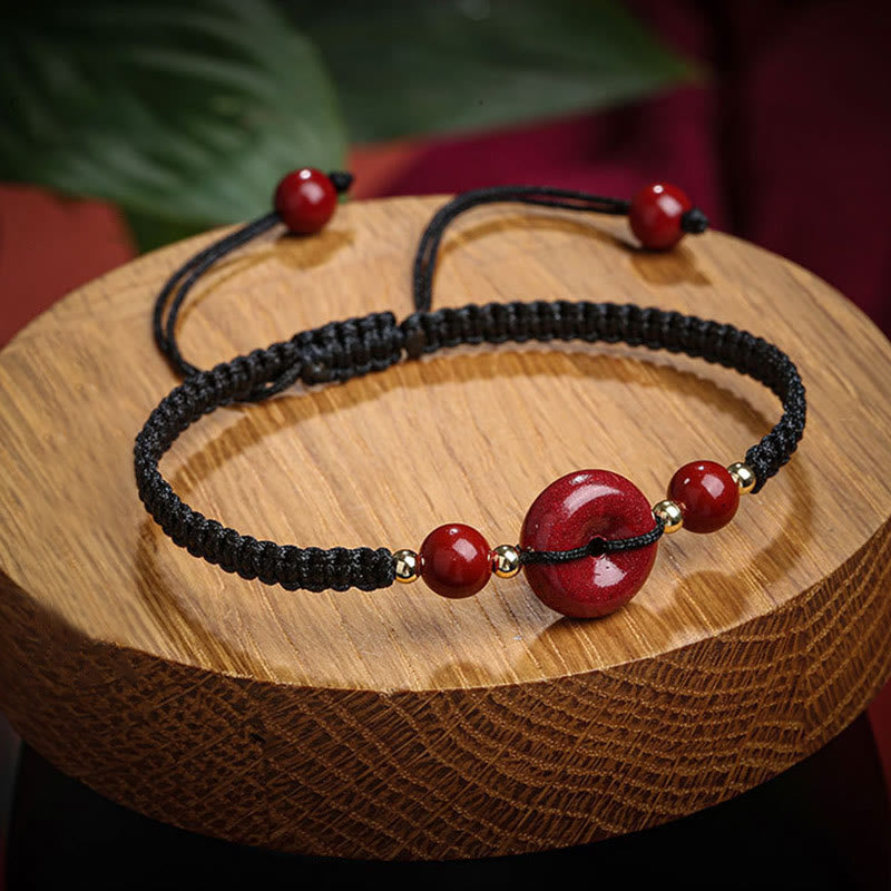 KarmaRipple's Authentic Cinnabar Peace Buckle Blessing String Bracelet p10