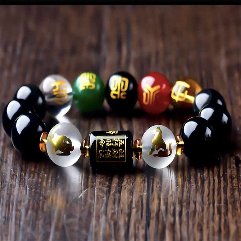 KarmaRipple's Chinese Zodiac Feng Shui Obsidian Five-Element Wealth Porsperity Bracelet p3