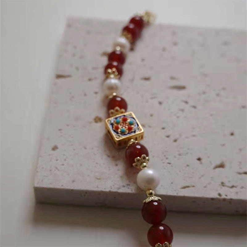 KarmaRipple's Red Agate Pearl Confidence Self-acceptance Bracelet p14