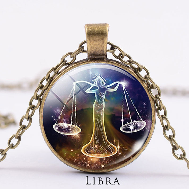 KarmaRipple's 12 Constellations of the Zodiac Moon Starry Sky Protection Blessing Pendant Necklace p36
