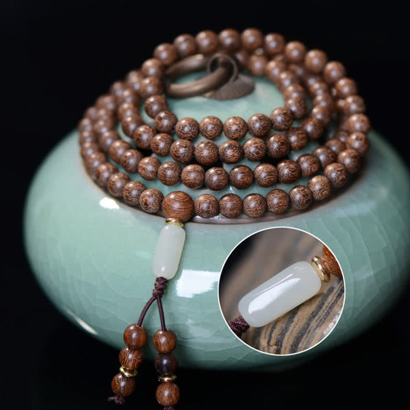 KarmaRipple's 108 Mala Beadwork Rosewood Jade Calm Bracelet p13