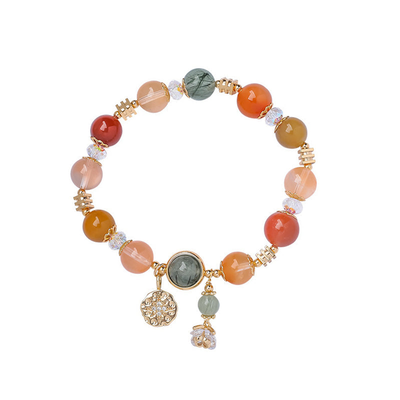 KarmaRipple's Authentic Multicolored Rutilated Quartz Eight-pointed Star Flower Wealth Bracelet p6