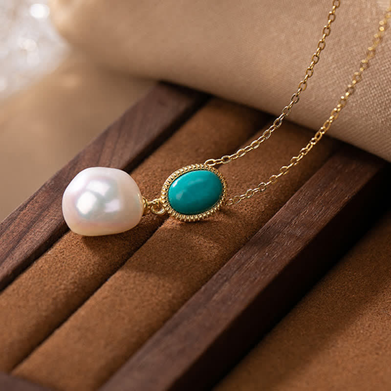 KarmaRipple's 925 Sterling Silver Pearl Turquoise Balancing Ring Earrings Pendant Necklace p10