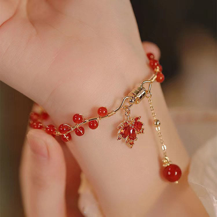 KarmaRipple's Red Maple Leaf Fortune Talisman Bracelet p9