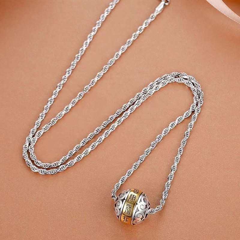KarmaRipple's Taoist Nine-Character Mantra Engraved Amulet Balance Pendant Rotatable Necklace p3