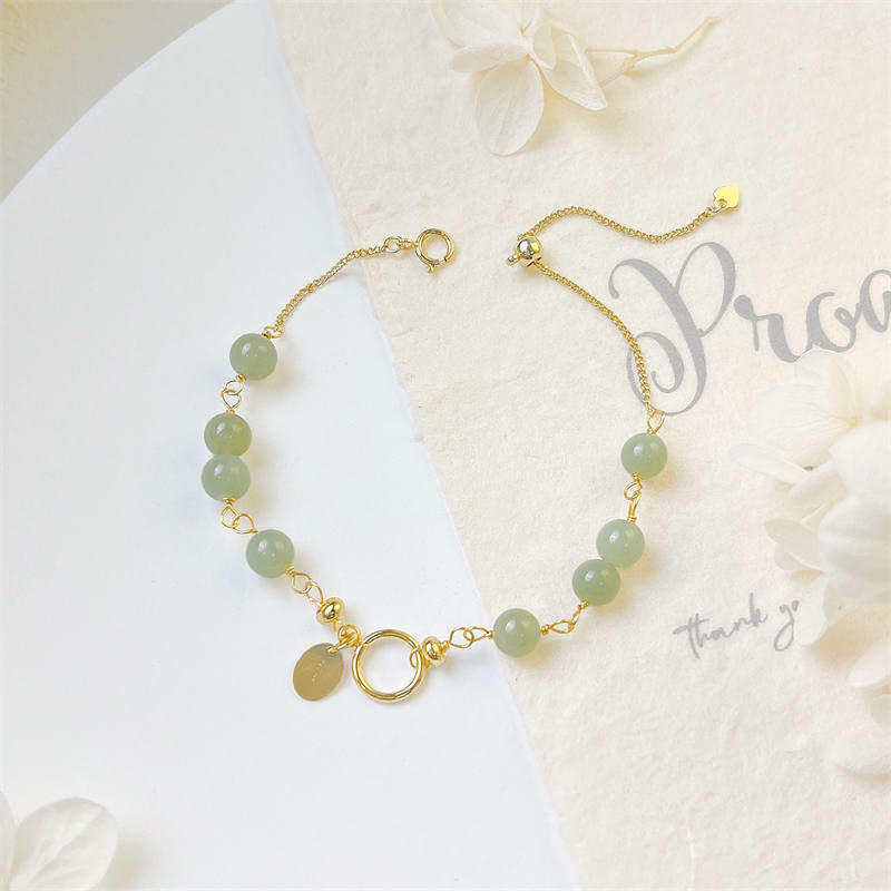 KarmaRipple's Unique Authentic Hetian Jade 14K Gold filled Fortune Beaded Bracelet p8