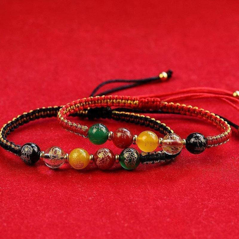 KarmaRipple's Five Directions Gods of Wealth Agate Handmade Protection String Braid Bracelet p6
