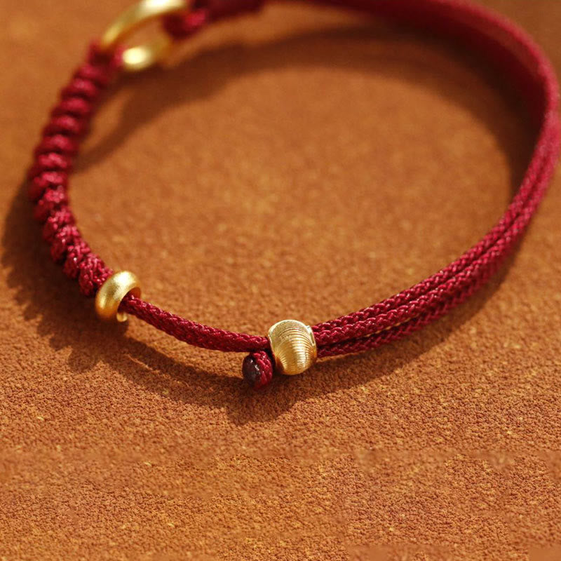 KarmaRipple's Alloy Peace Buckle Fortune Red String Bracelet p12