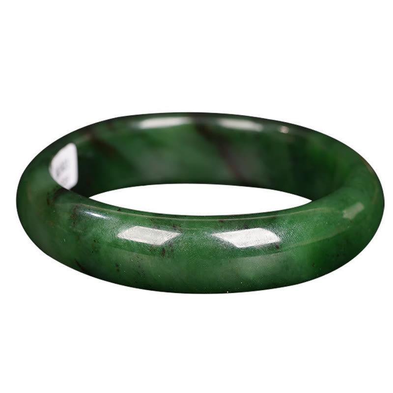 KarmaRipple's Authentic Hetian Cyan Jade Happiness Success Bracelet Bangle p12