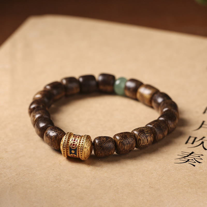 KarmaRipple's Agarwood Bronze Coin Auspicious Cloud Calm Bracelet p5
