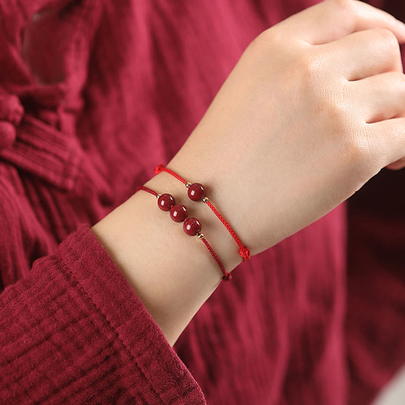 KarmaRipple's Authentic Fortunate Cinnabar Bead Blessing String Bracelet Anklet p12