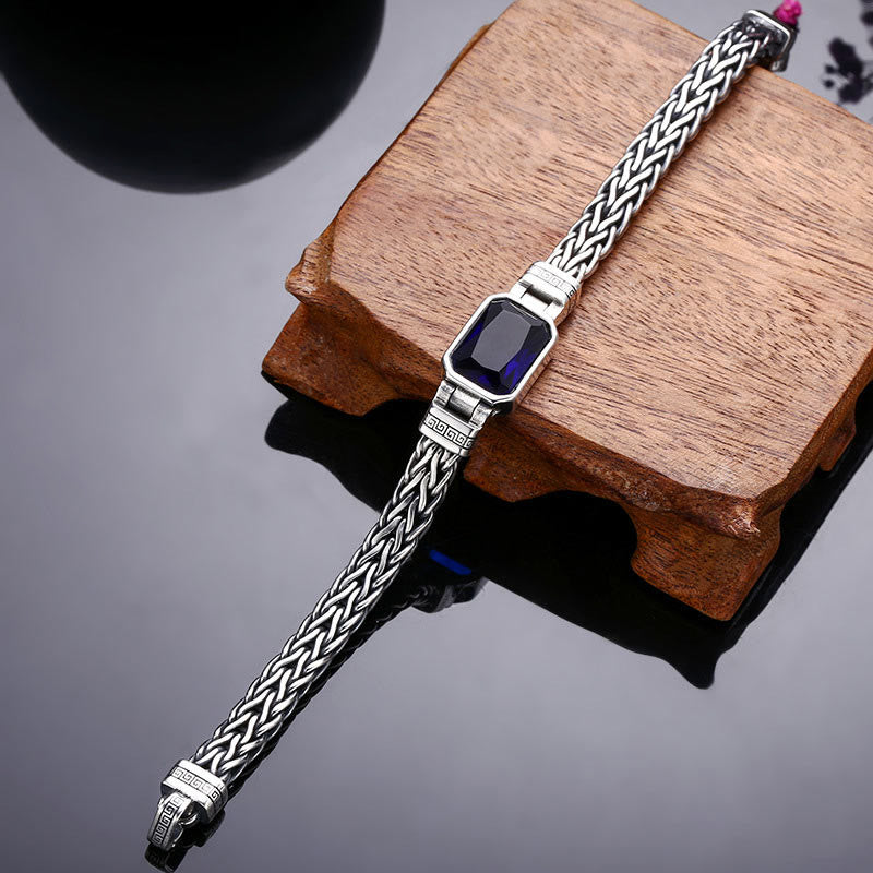KarmaRipple's Retro Blue Acrylic Dragon Keel Woven Design Balancing Wealth Buckle Bracelet p10