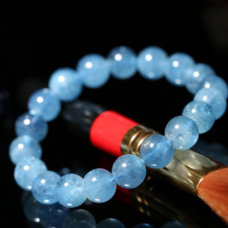 KarmaRipple's Buddhastoneshop Aquamarine Beadwork Peace Balancing Bracelet p5