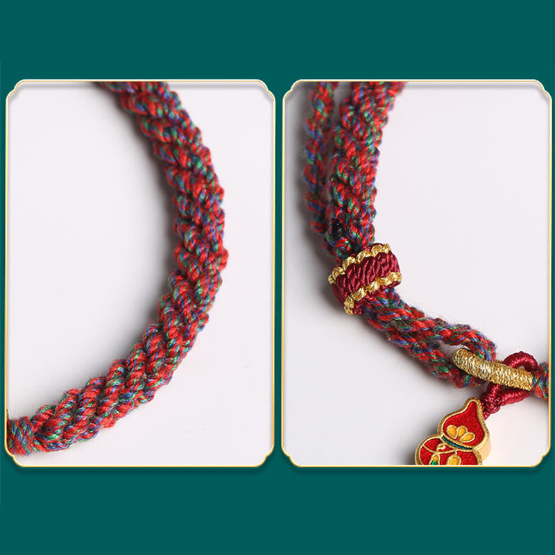 KarmaRipple's Handmade Colorful Gourd Flower Protection Woven String Bracelet p7