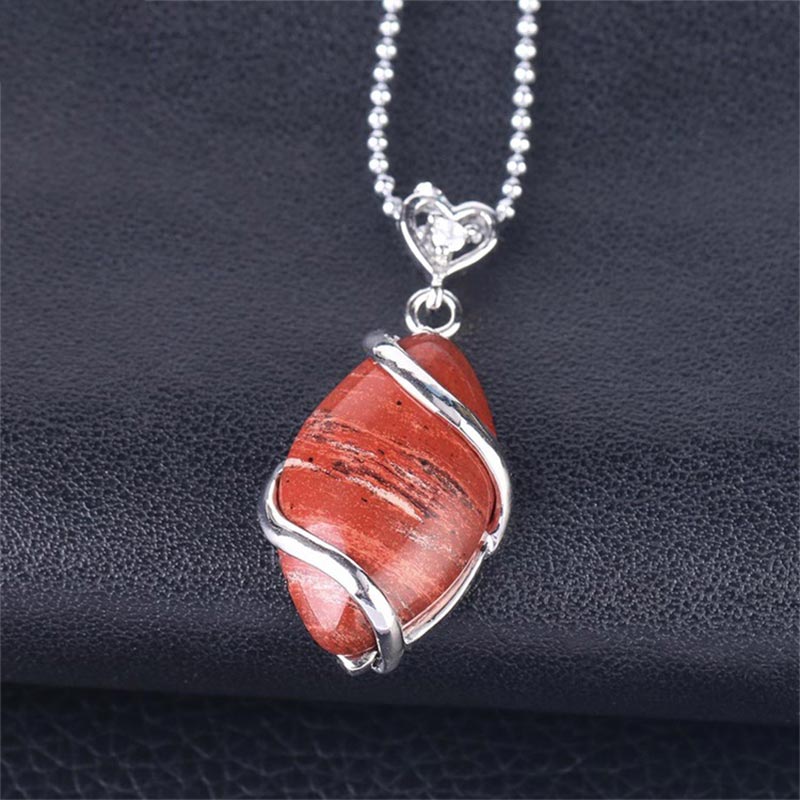 KarmaRipple's Marquise Pattern Authentic Gemstone Stone Talisman Pendant Necklace p40