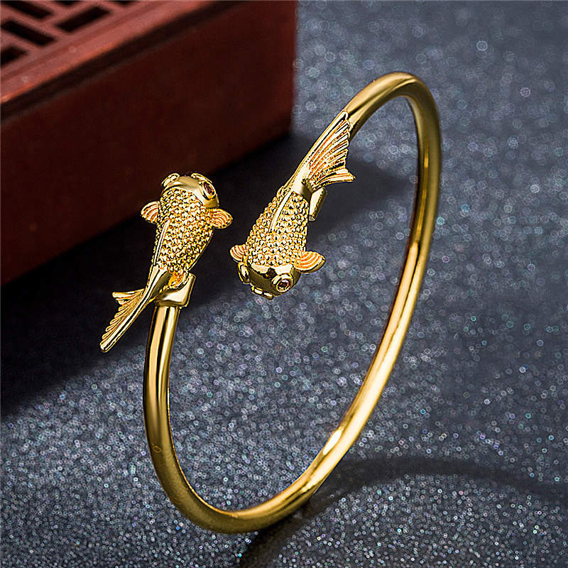 KarmaRipple's Double Koi Fish Bronze Prosperity Wealth Bracelet p2