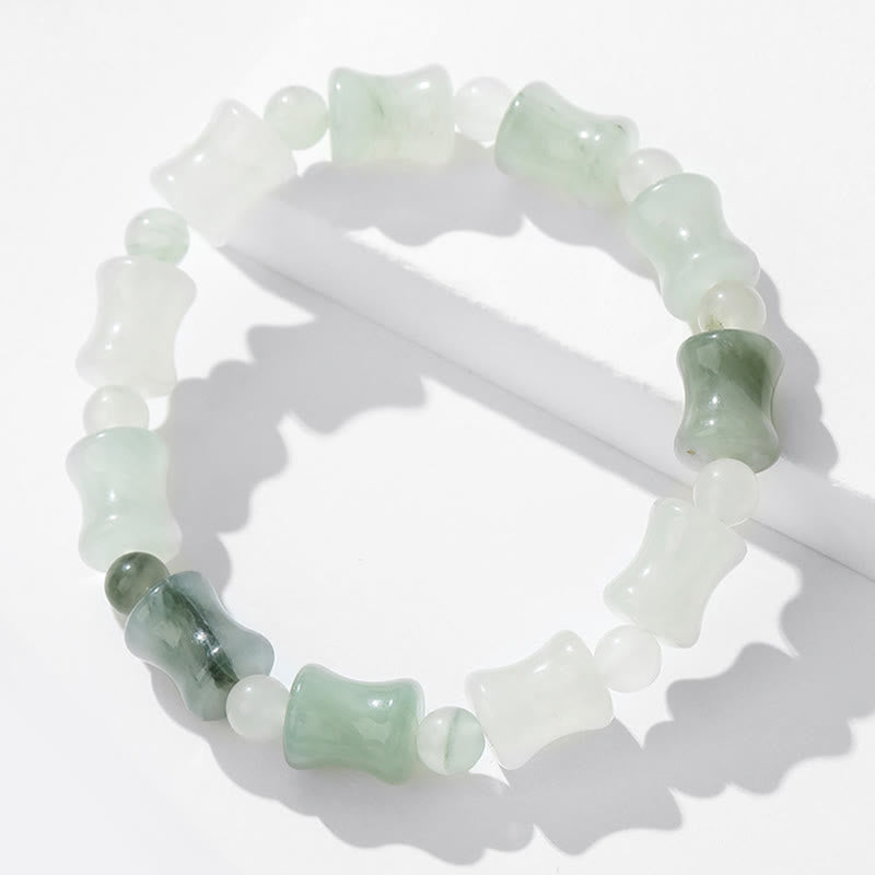 KarmaRipple's Jade Coconut Shell Bamboo Pattern Abundance Fortune Bracelet p11
