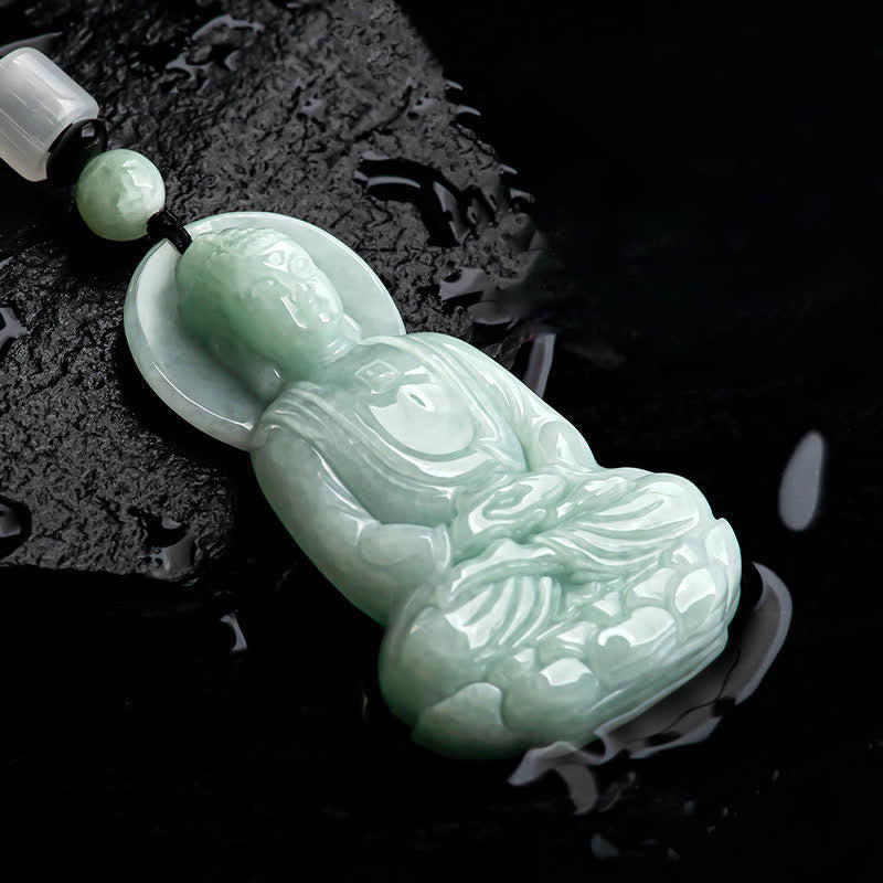 KarmaRipple's Amitabha Buddha Jade Amulet Compassion String Pendant p12