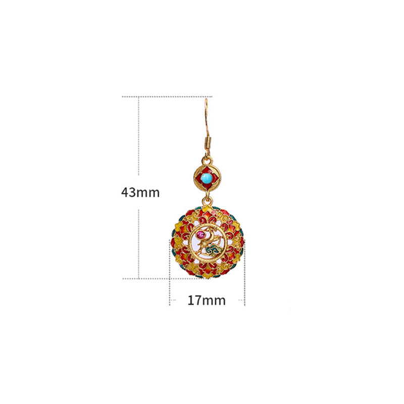 KarmaRipple's 24K Gold Plated Dunhuang Color Elk Bronze Balance Drop Earrings p4