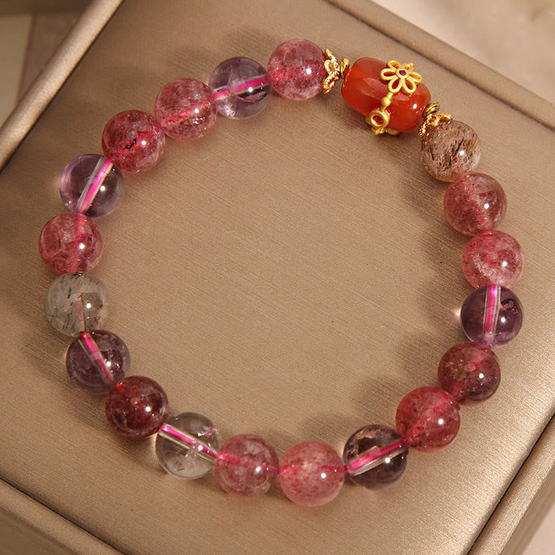 KarmaRipple's Authentic Super Seven Gemstone Red Agate Positivity Bracelet p5