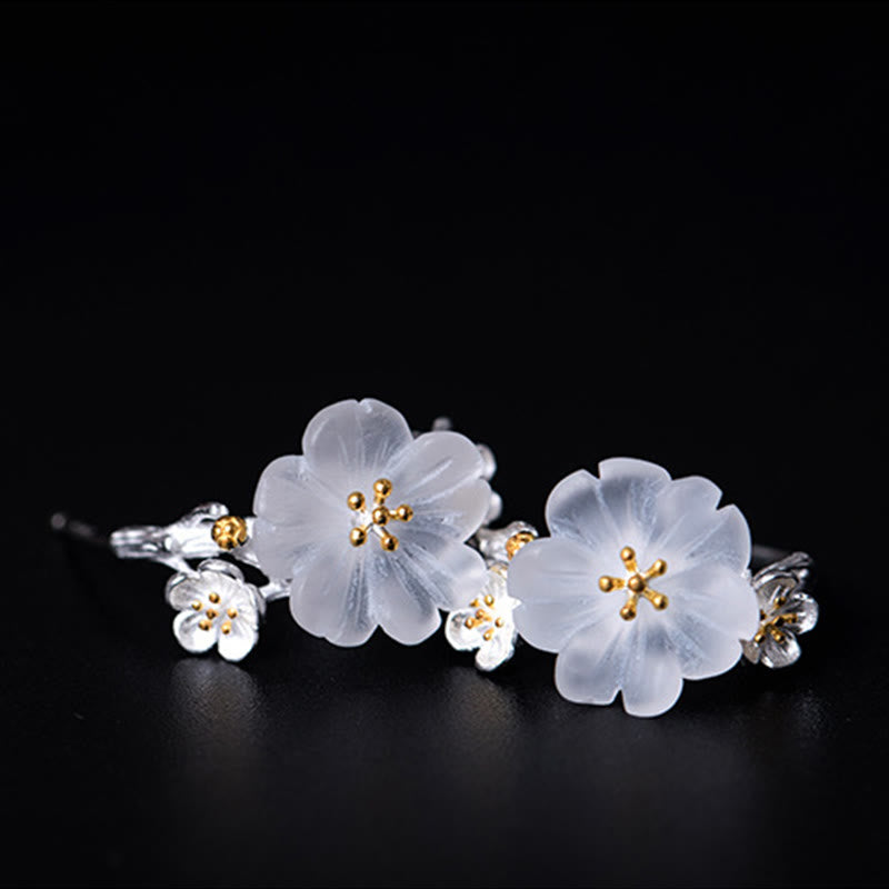 KarmaRipple's 925 Sterling Silver Plum Blossom Floral Blessing Earrings p15