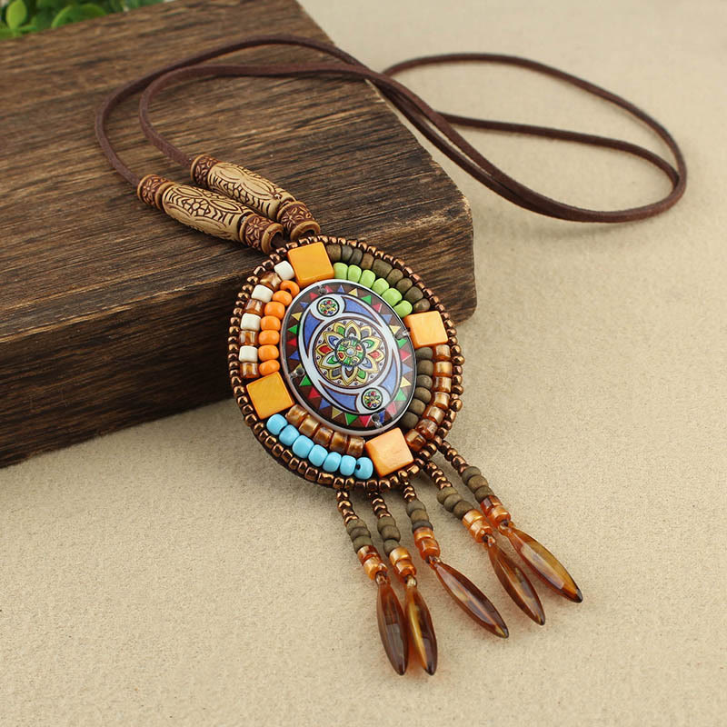 KarmaRipple's Mandala Pattern Beadwork Creativity Pendant Necklace p8