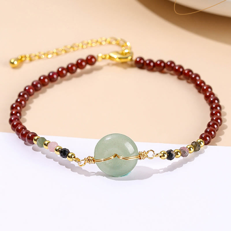 KarmaRipple's Authentic Garnet Peace Buckle Bead Calm Bracelet p5
