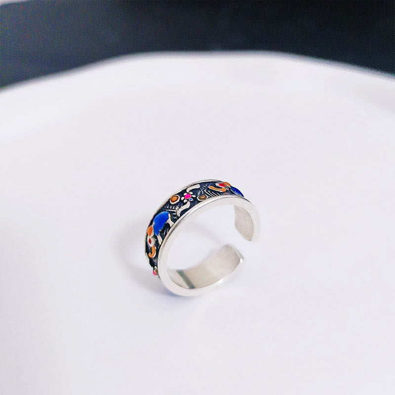 KarmaRipple's Colorful Elephant Carved Strength Adjustable Ring p2