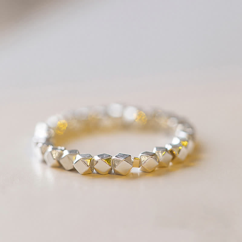 KarmaRipple's 925 Sterling Silver Beaded Blessing Ring p10