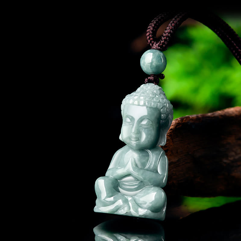 KarmaRipple's Authentic Jade Meditation Buddha Amulet Serenity Pendant Necklace p4