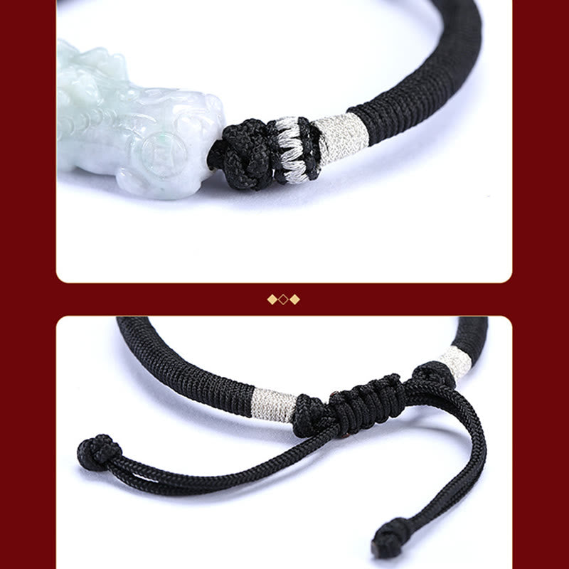 KarmaRipple's Handmade Authentic Jade PiXiu Fortune Prosperity Woven String Bracelet p8