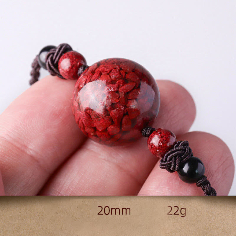 KarmaRipple's Authentic Cinnabar Stones Bead Blessing Pendant Necklace p19