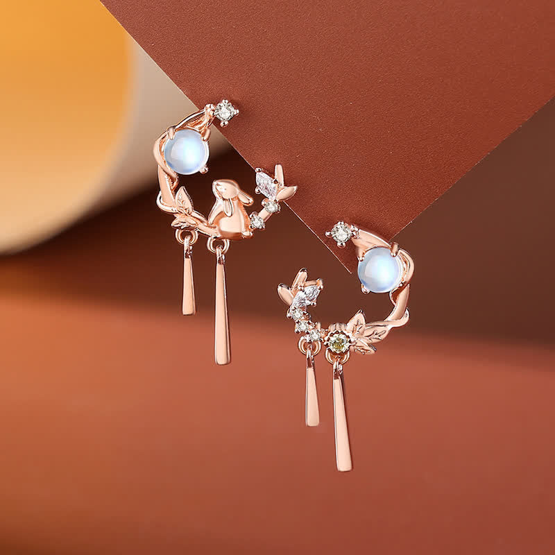 KarmaRipple's 925 Sterling Silver Year of the Rabbit Moonstone Moon Flower Pattern Pendant Necklace Bracelet Earrings p5