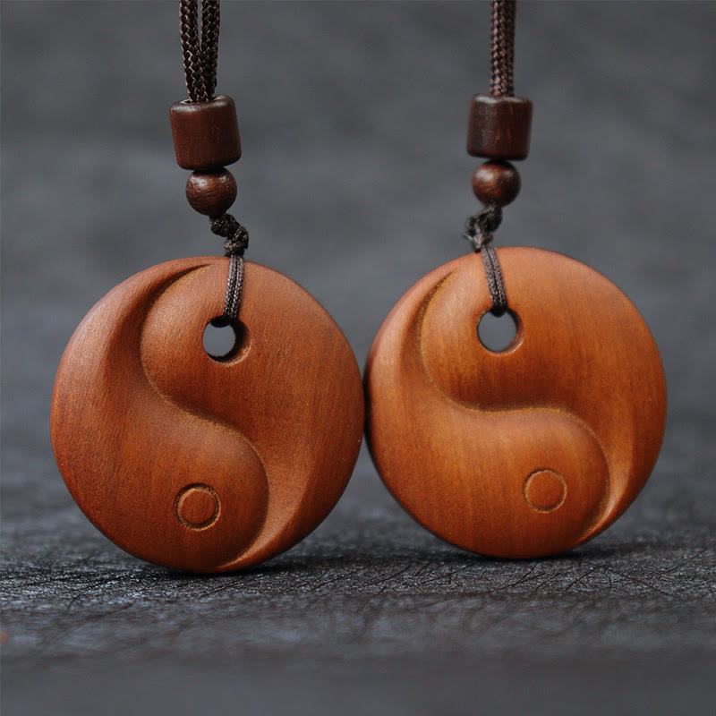 KarmaRipple's Lightning Struck Jujube Wood Yin Yang Fortune Protection Pendant Necklace p6