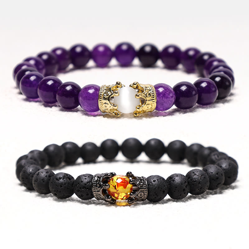 KarmaRipple's Authentic Stone King&Queen Crown Balancing Energy Beadwork Pair Bracelet p11