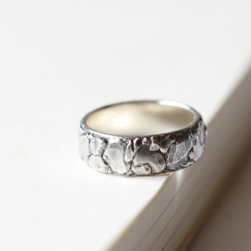 KarmaRipple's Rock Pattern Fortune Blessing Bronze Ring p12