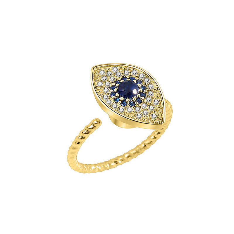 KarmaRipple's 925 Sterling Silver Evil Eye Protection Blessing Rotatable Ring p10