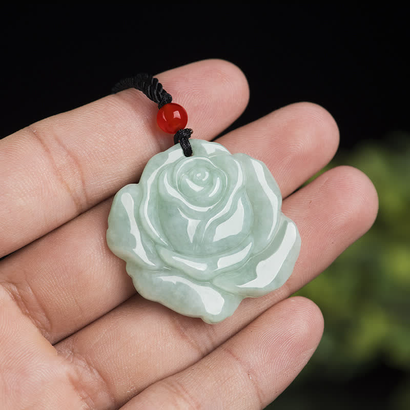 KarmaRipple's Lotus Pattern Jade Abundance Prosperity Pendant String Necklace p5