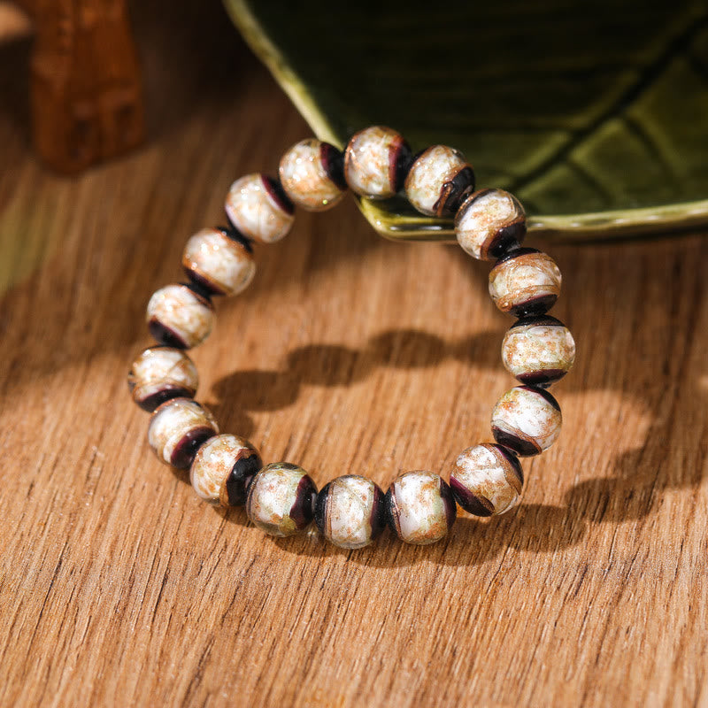 KarmaRipple's Tibetan Classic Liuli Glass Bead Fortune Wealth Bracelet p34