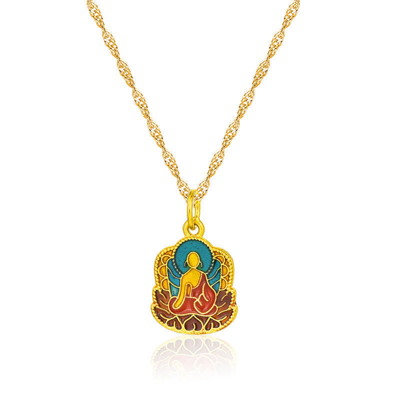 KarmaRipple's Buddha Lotus Serenity Bronze Pendant Necklace ( p1