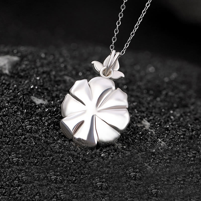 KarmaRipple's 999 Sterling Silver Peony Flower Pearl Balancing Pendant Necklace p4