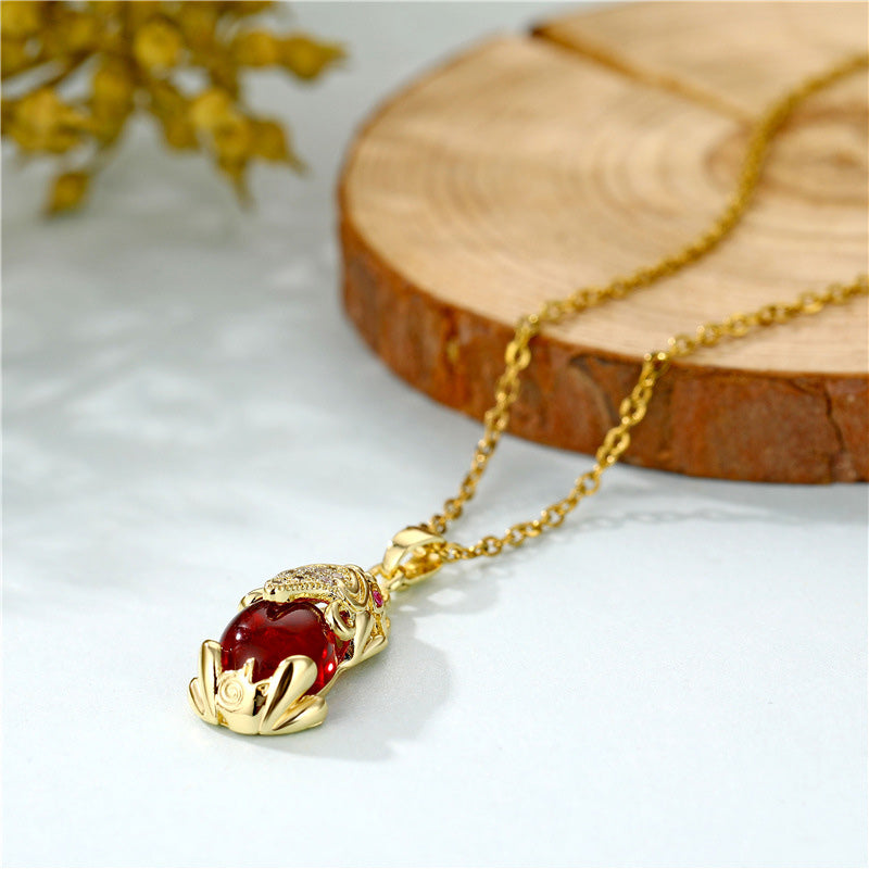 KarmaRipple's Authentic Garnet Pixiu Fortune Pendant p4