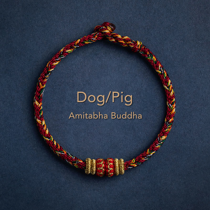 KarmaRipple's Tibet Handmade Chinese Zodiac Natal Buddha Fortune Strength Woven String Bracelet p58
