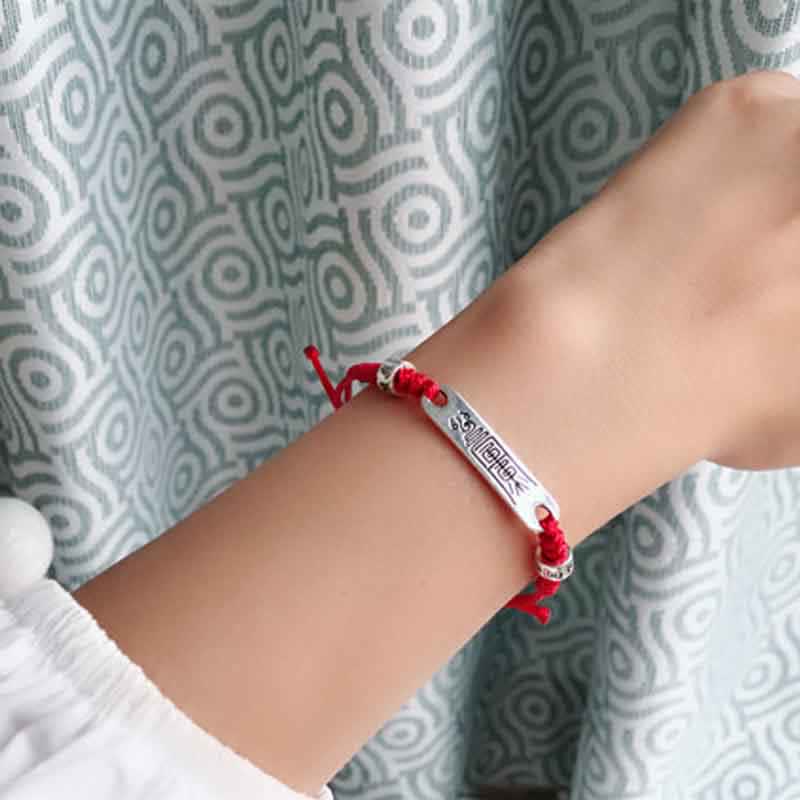 KarmaRipple's 925 Sterling Silver Red String Fortune Strength Braid Bracelet p4